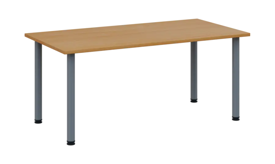 CRTR 160 jídelní stůl, kovová podnož stříbrná, deska 25 mm, 1600x800 mm, buk royal